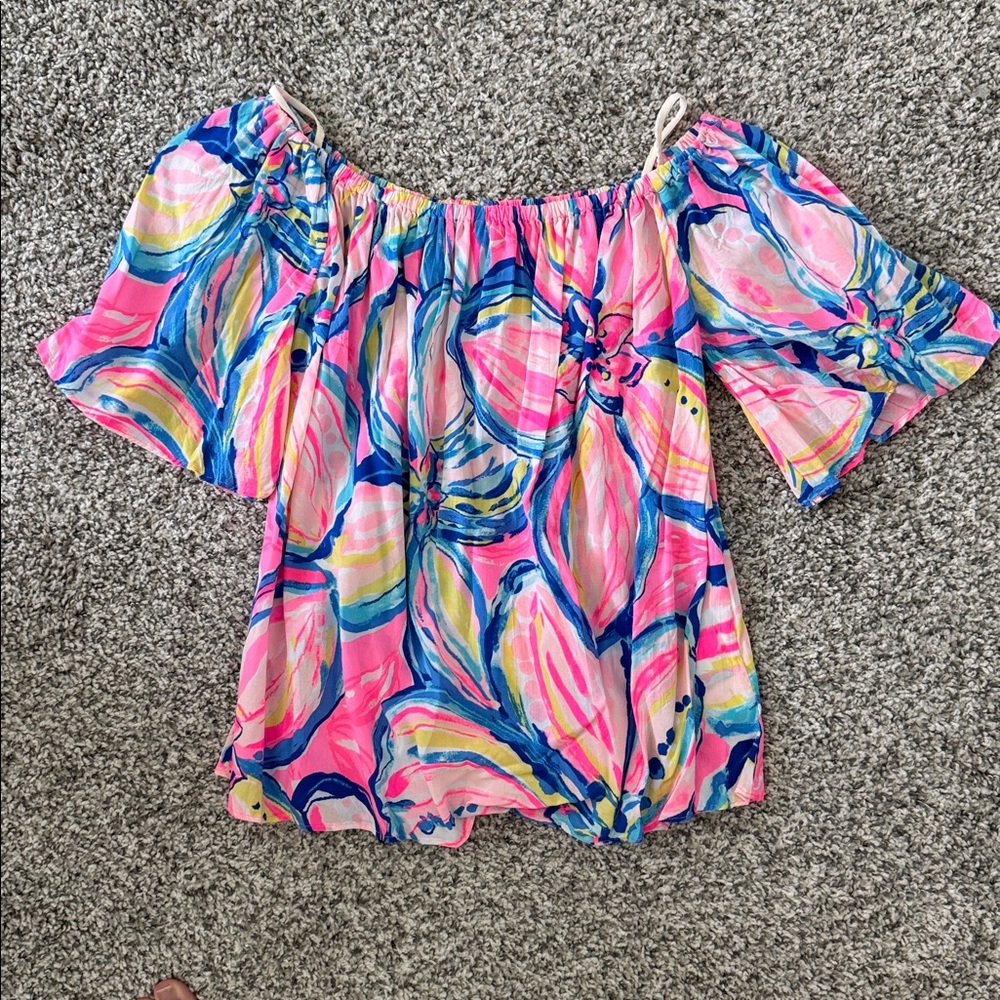 Lilly Pulitzer Pink and Blue Floral Top